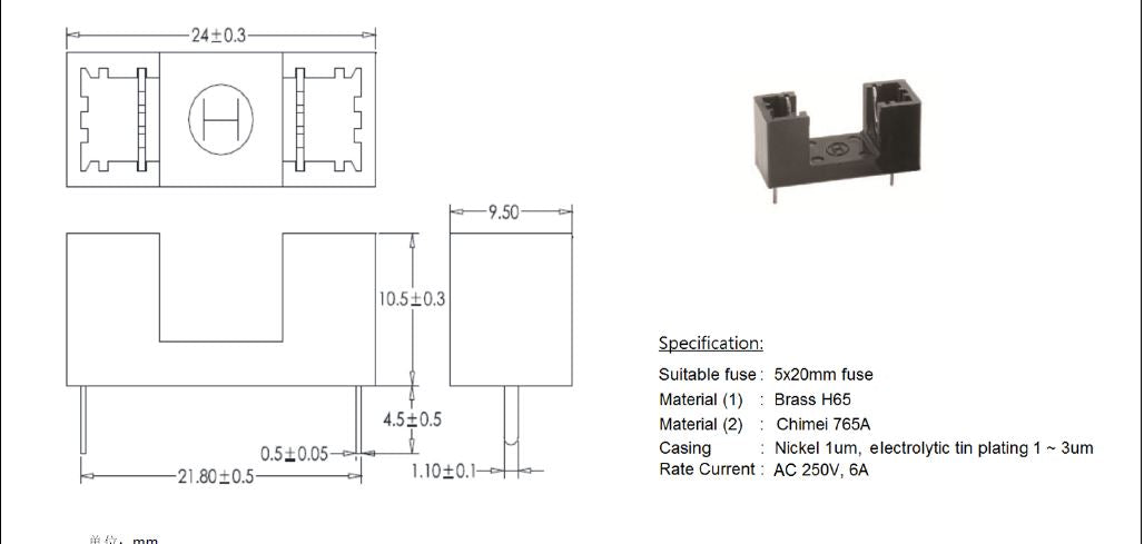 Soclu cu protectie sigurante cilindrice 5x20mm 6A 250V 20mohm PROFFUSE ZH32