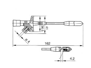 Sonda de test tip clema varf tip arc din otel inoxidabil negru Velleman