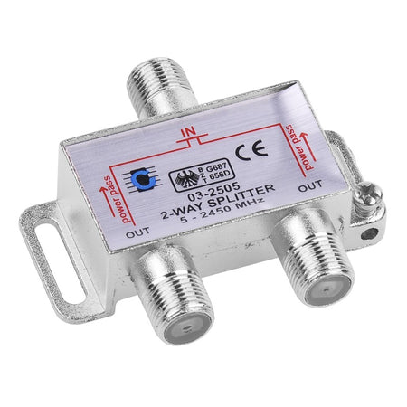 Spliter 2 cai power pass 5-2450Mhz Cabletech ZLA0635