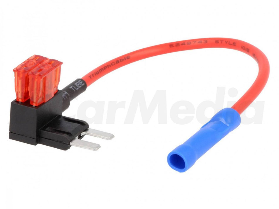 Splitter auto ATM 10A siguranta mini x2 1mm2 culoare rosu 4CarMedia