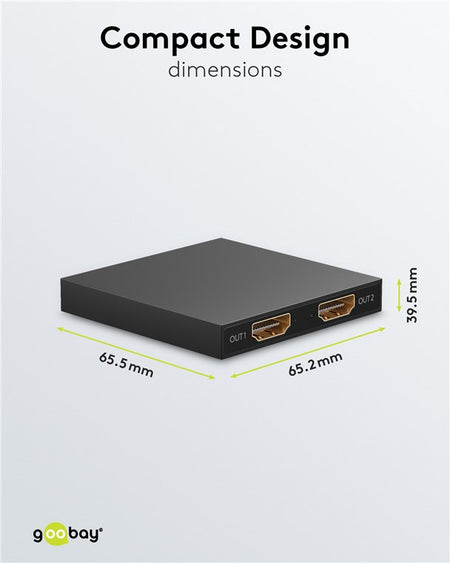 Splitter HDMI V1.4 1 intrare la 2 iesiri 4K30Hz 1080p60Hz Goobay 58480