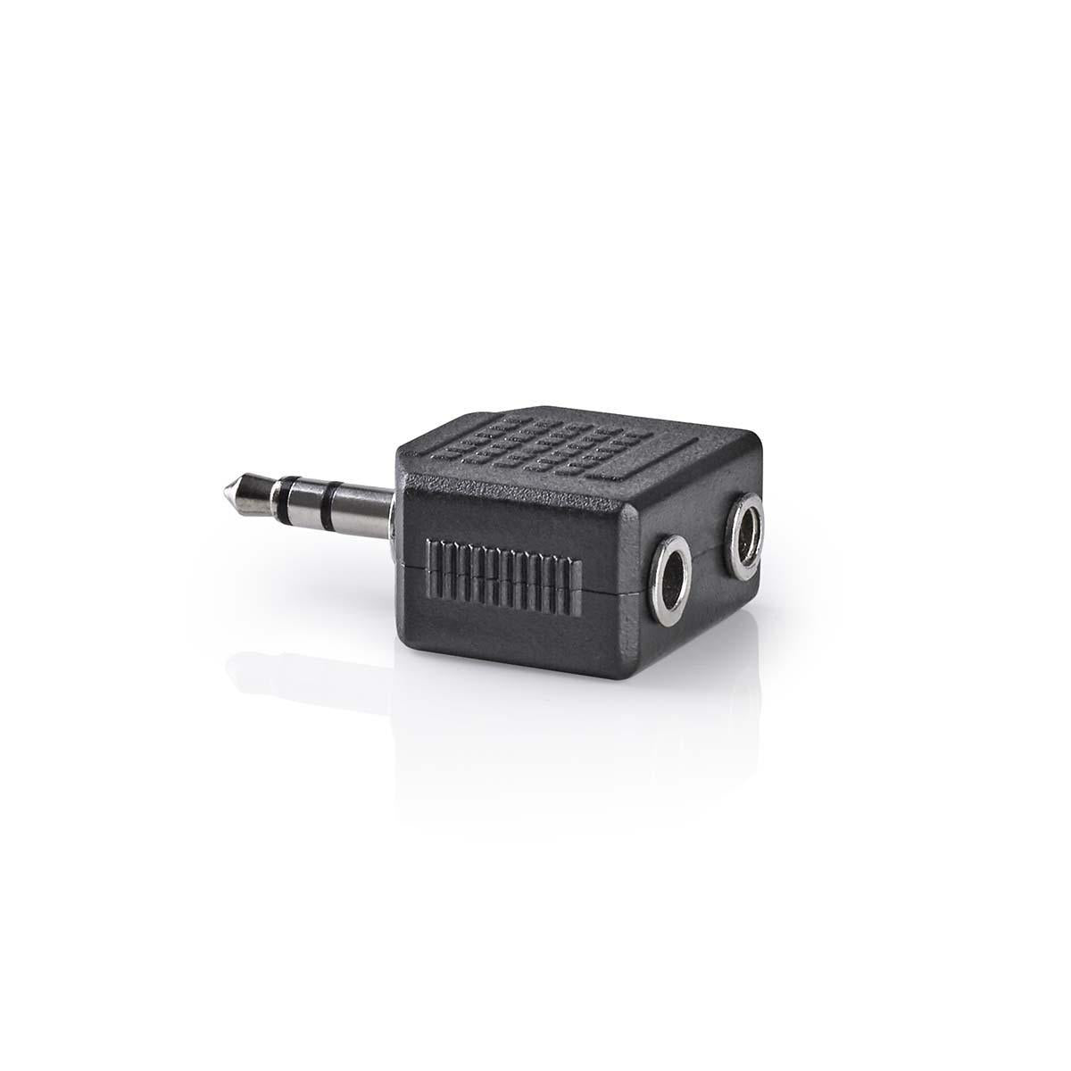 Splitter Jack audio 3.5 mm tata - 2x 3.5 mm mama negru Nedis