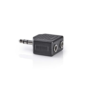 Splitter Jack audio 3.5 mm tata - 2x 3.5 mm mama negru Nedis