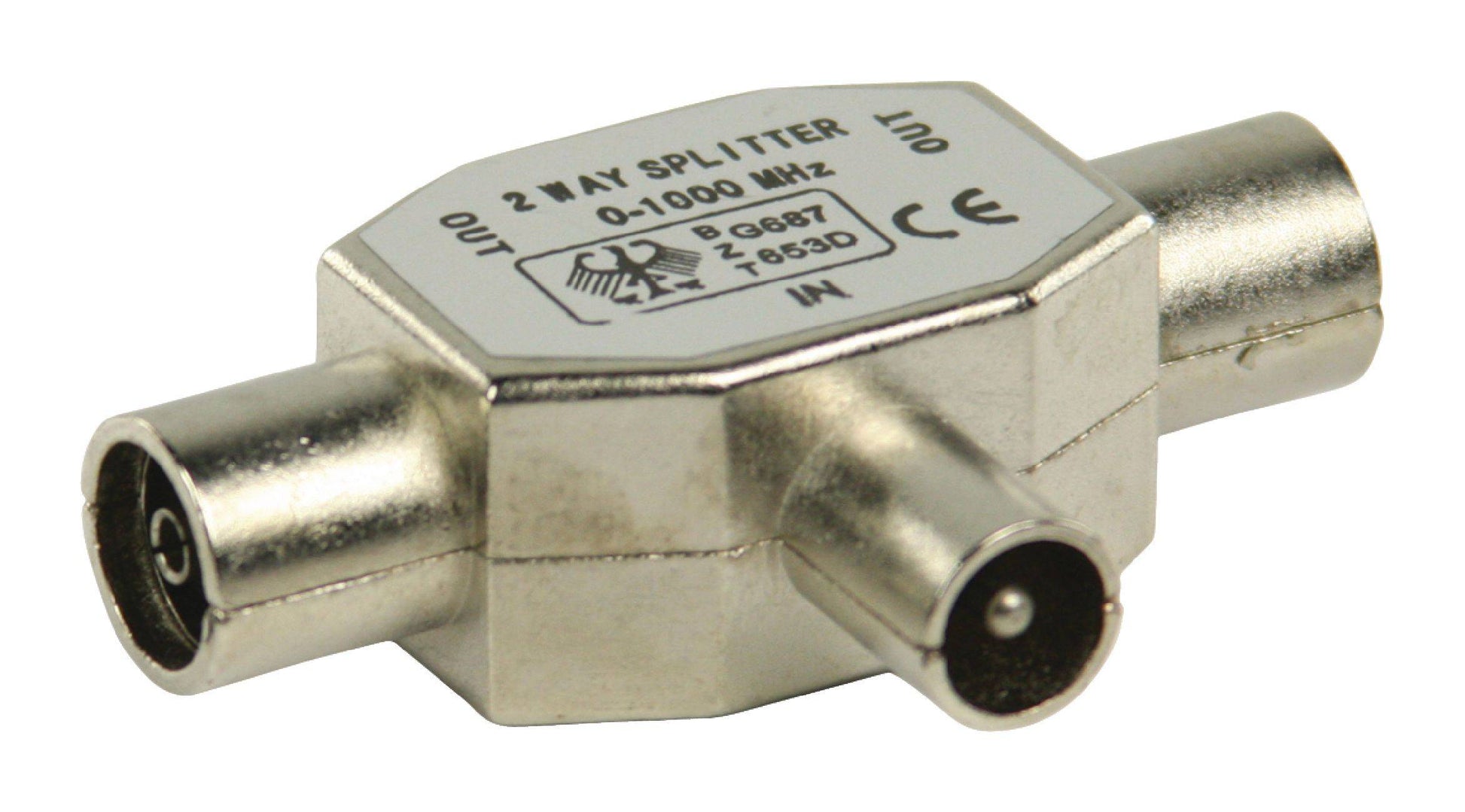 Splitter T Coaxial tata - 2x Coaxial mama Valueline