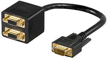 Splitter VGA - 2x VGA mama aurit dubla ecranare