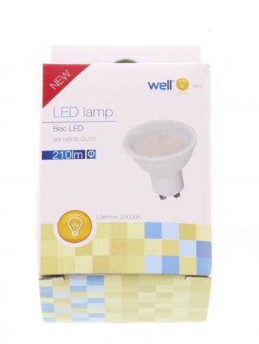 Spot LED MR16 GU10 3W 230V lumina calda Well