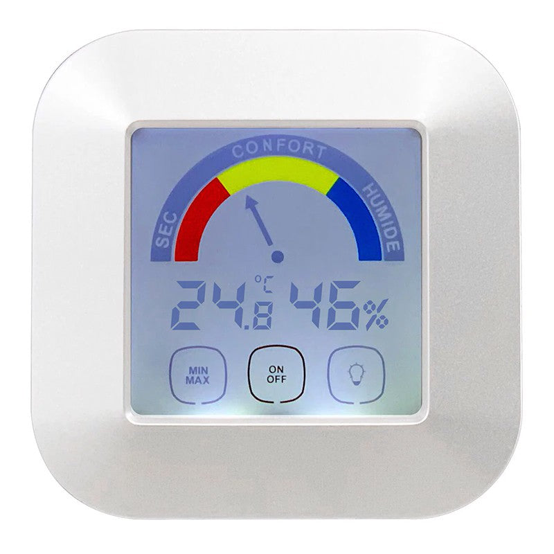 Statie meteo cu afisaj LCD Digital temperatura umiditate 87×87×20 mm 2× AAA OMEGA OWS20