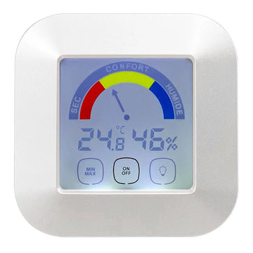 Statie meteo cu afisaj LCD Digital temperatura umiditate 87×87×20 mm 2× AAA OMEGA OWS20