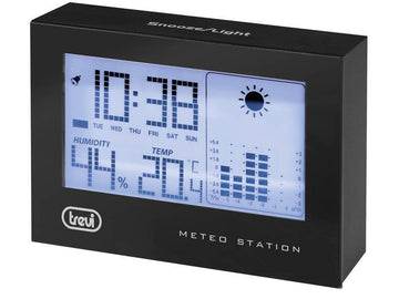 Statie meteo cu ceas negru Trevi