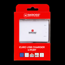 Stecher Skross EU cu 4 porturi USB alb 3x 1A 1x 2.4A