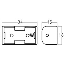 Suport 1x 1/2AA 1/2R6 cabluri 150mm COMF BH-1/2AA-2A