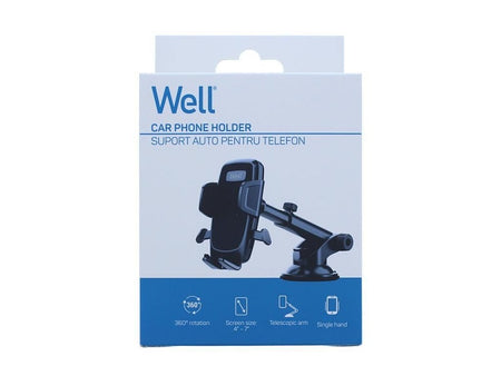 Suport auto pentru telefon cu ventuza WELL SCA07