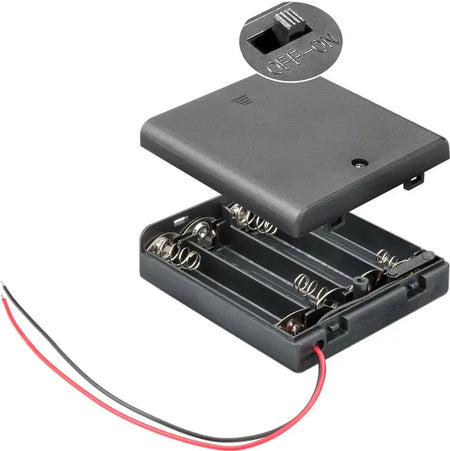 Suport baterii 4x AA R6 cu comutator si capete de cablu libere Rezistent la apa 11473 Goobay