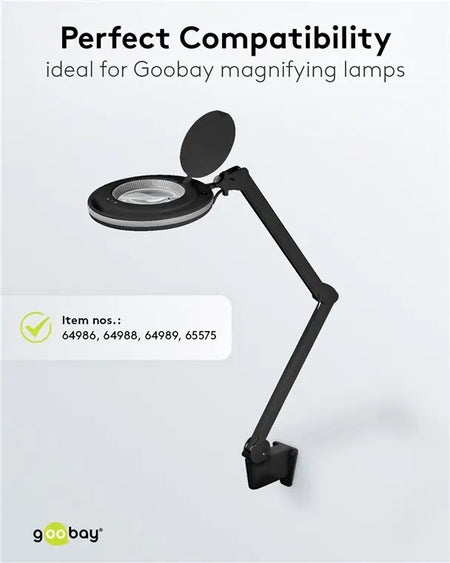 Suport de perete pentru lampa cu lupa negru pentru cod 65575 /64986 /64988 /64989 Goobay 64991