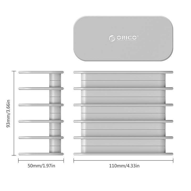 Suport incarcare 5 locasuri Orico DK205 argintiu 110x93x50 mm