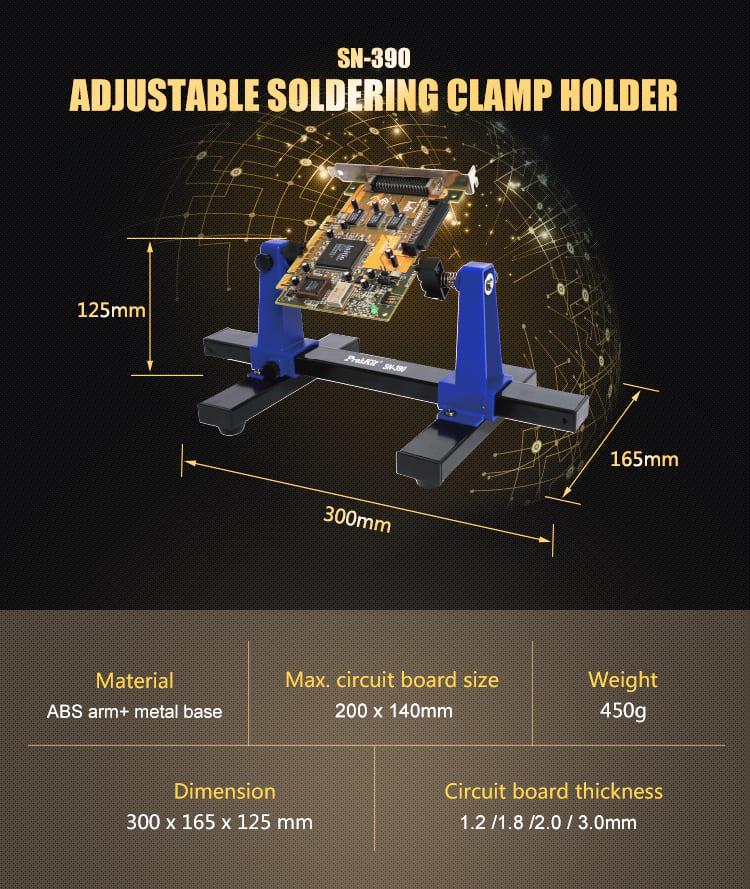 Suport PCB de cablaj regalbil material ABS si metal Pro'sKit 30x16.5x12.5 cm