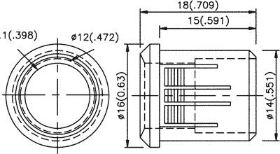 Suport pentru LED 10mm plastic convex KINGBRIGHT ELECTRONIC RTF-1090