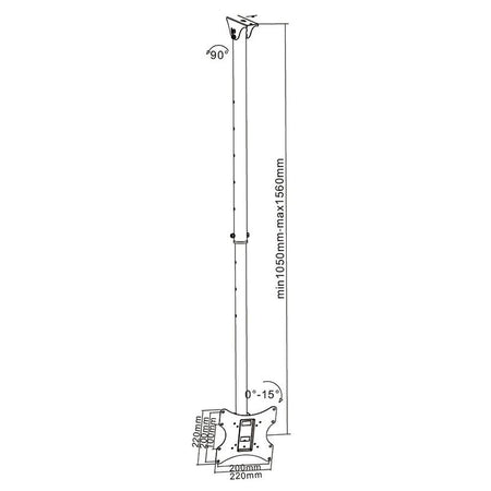 Suport pentru televizor LCD max 42 inch inclinabil cu prindere de plafon tavan Cabletech UCH0076A