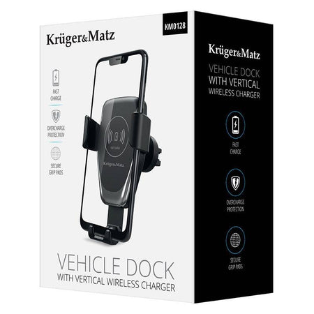 Suport telefon auto cu functie incarcare wireless QI inductiva Kruger&Matz