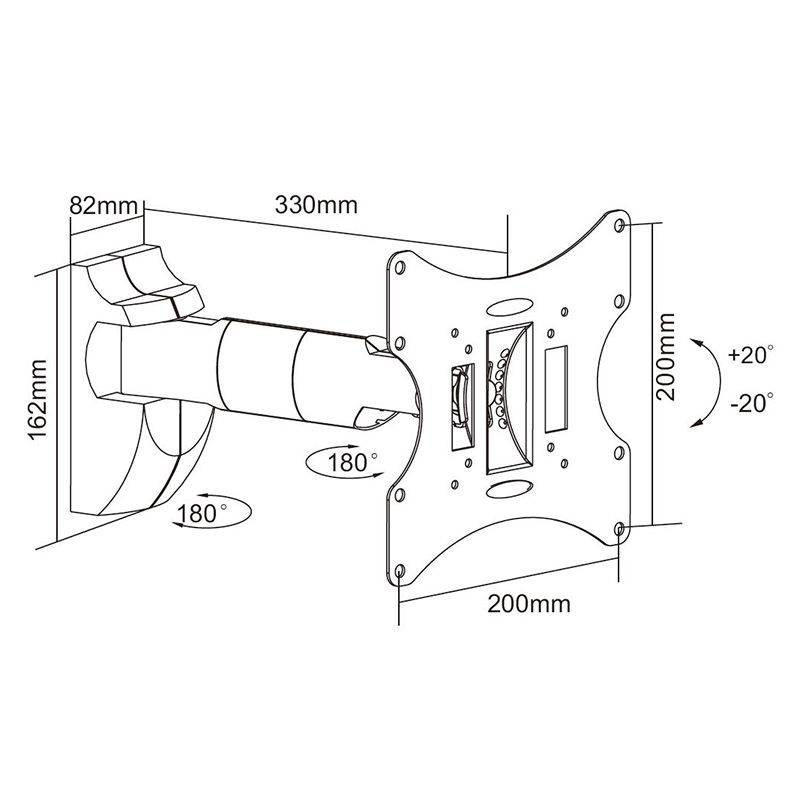 Suport TV 23-42 inch 30Kg negru Cabletech