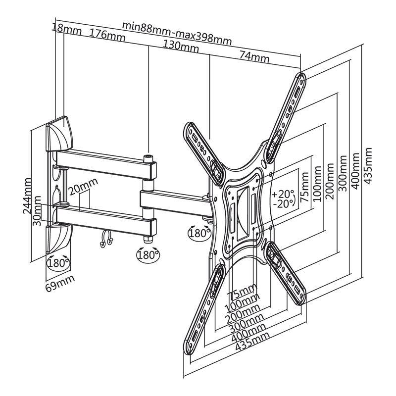 Suport TV de perete 23-55 inch CABLETECH