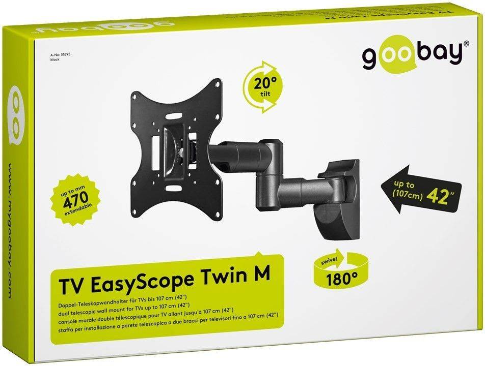 Suport TV EASYSCOPE 43-107cm 30Kg 2 brate GOOBAY