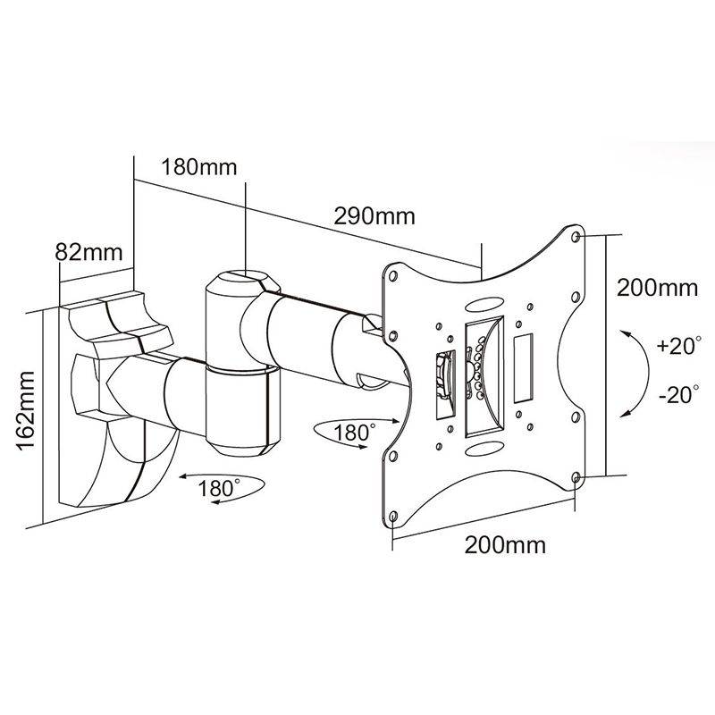 Suport TV LED 23-42 inch 30Kg SILVER Cabletech