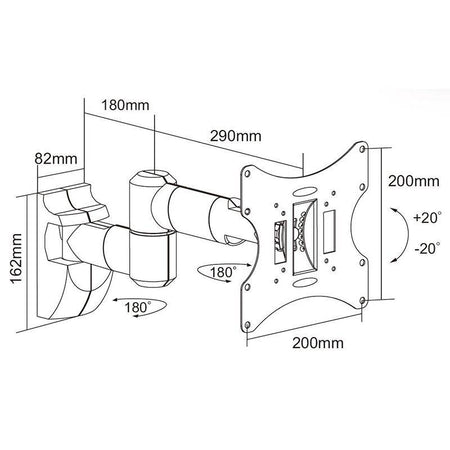 Suport TV LED 23-42 inch 30Kg SILVER Cabletech