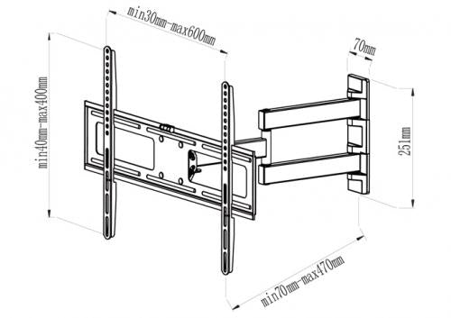 Suport universal LCD 30"-70" max 50kg negru Jolly GBS ELB3070 41804JL20200929