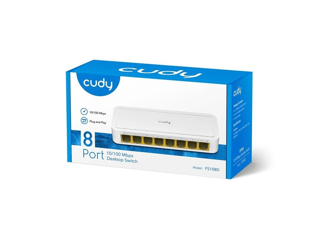 Switch Desktop 8 porturi 10/100Mbps alb Cudy FS108D