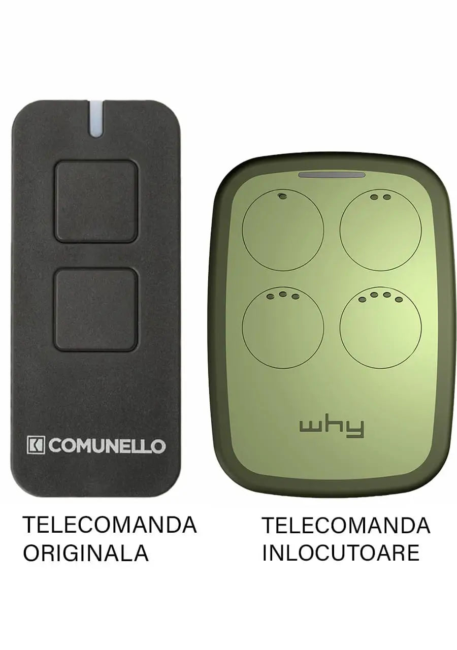 Telecomanda poarta garaj cu 2 butoane rolling cod frecventa 433.92MHz Comunnelo Victor 2RC compatibila cu originalul (808)