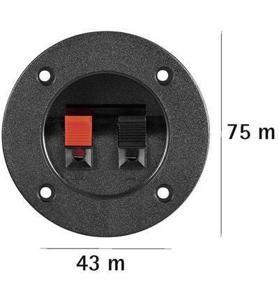 Terminal difuzor 2 poli push rotund 75mm pe panou Goobay