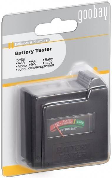 Tester baterii cu display analogic pentru AAA AA C D 9V si N Goobay