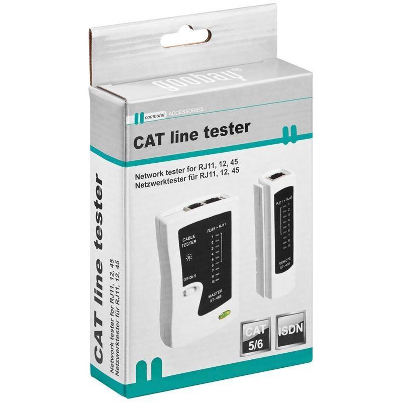 Tester retea RJ11 RJ12 RJ45 ISDN CAT5 CAT6 Goobay