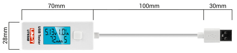 Tester USB UNI-T UT658B monitorizeaza starea de incarcare a dispozitivelor alimentate prin USB