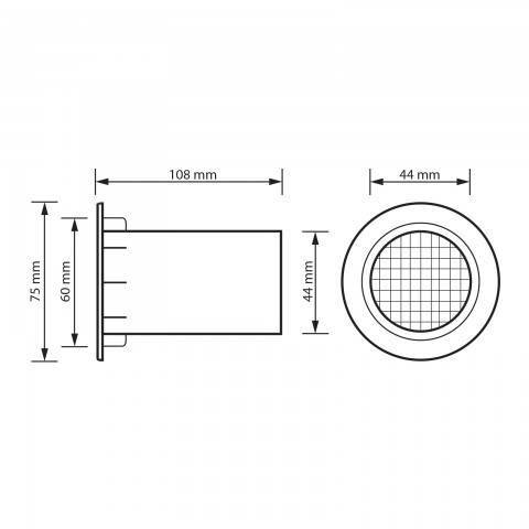 Tub bass reflex 43/75x105mm