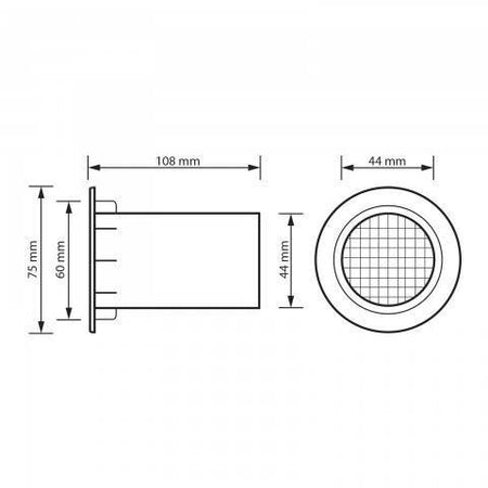 Tub bass reflex 43/75x105mm