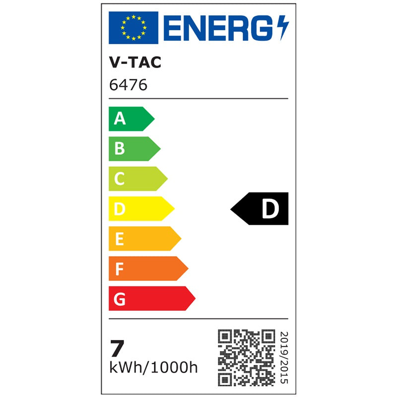 Tub LED T8 7W 60cm 6400K alb rece 1120lm V-TAC SKU-6476