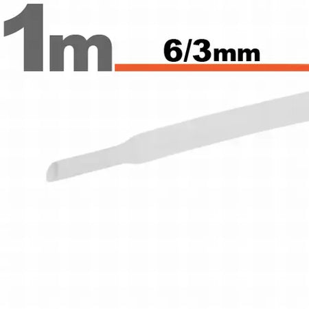 Tub termocontractant alb 6 /3 mm 1m lungime