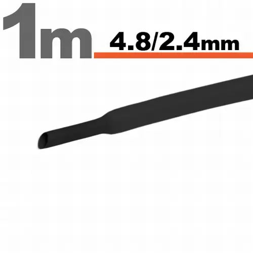 Tub termocontractant negru 4.8 /2.4 mm 1m lungime