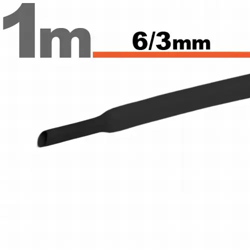 Tub termocontractant negru 6 /3 mm 1m lungime