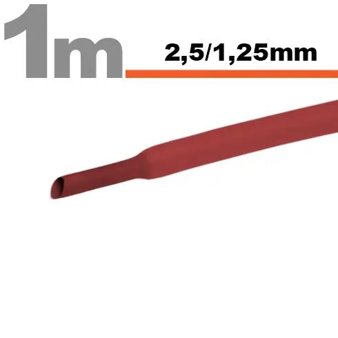 Tub termocontractant rosu 2.5 /1.25 mm 1m lungime