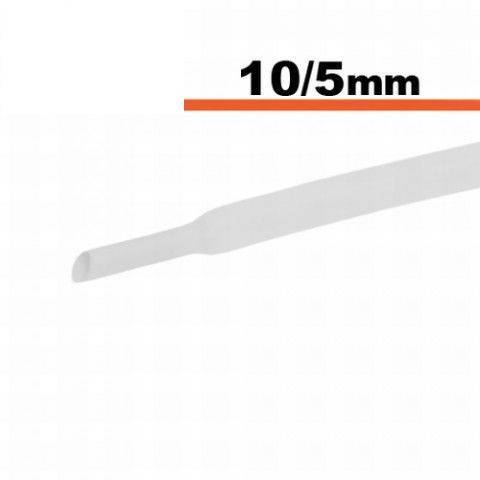 Tub termocontractibil alb 10mm/ 5mm 0.5m