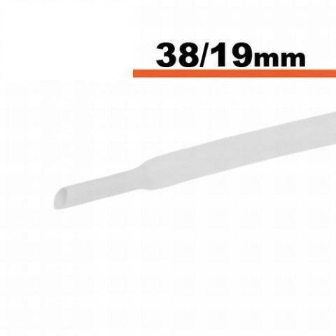 Tub termocontractibil alb 38mm/ 19mm 0.5m