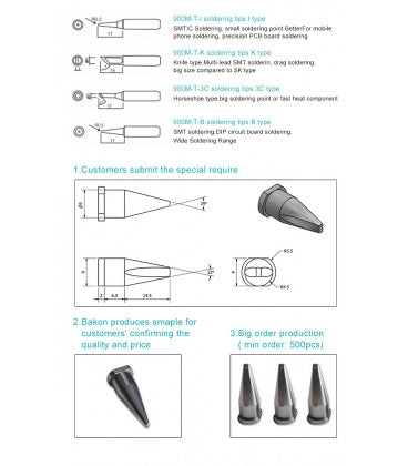 Varf de rezerva 900-I compatibile pentru statia BK701D SBK936D+ BakOn