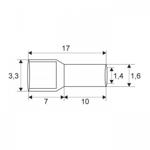 Varf terminal cablu 1.5 mm 10mm negru