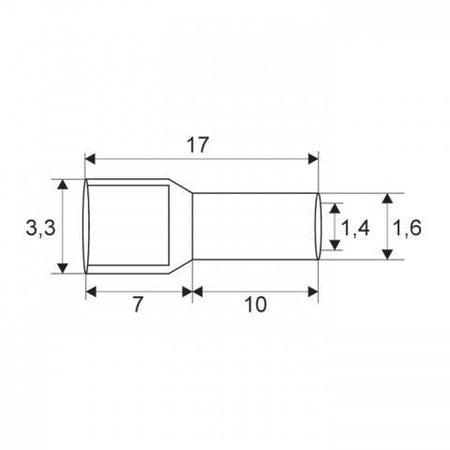 Varf terminal cablu 1.5 mm 10mm negru