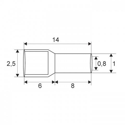 Varf terminal cablu de 0.5 mm alb