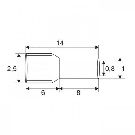 Varf terminal cablu de 0.5 mm alb