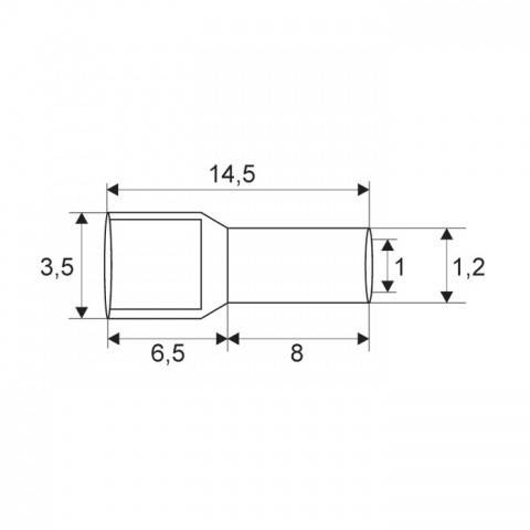 Varf terminal cablu de 0.75 mm negru